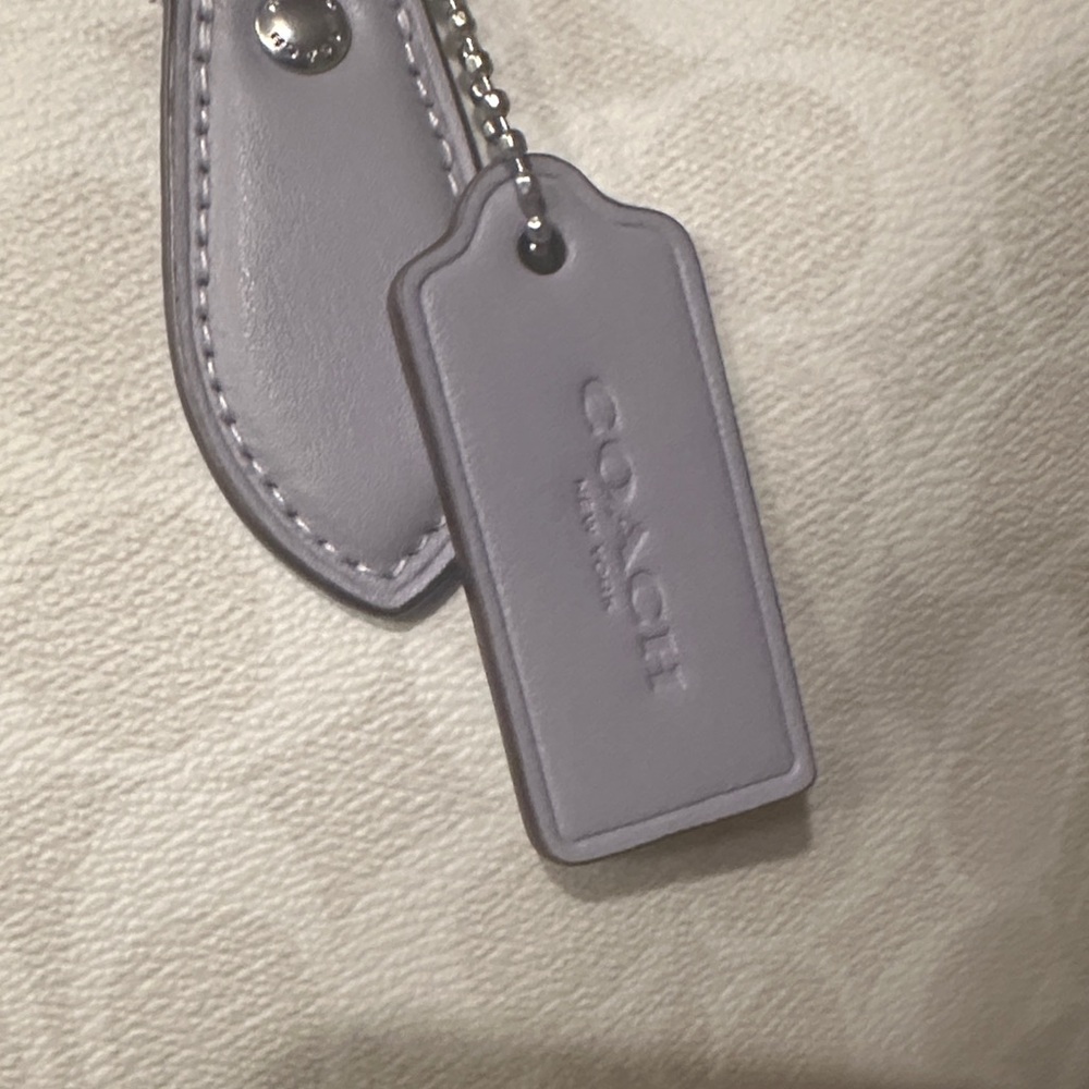 Coach Gallery Tote in Signature Canvas-Silver/Chalk/Mist (Lavender). CH504 - Picture 3 of 13